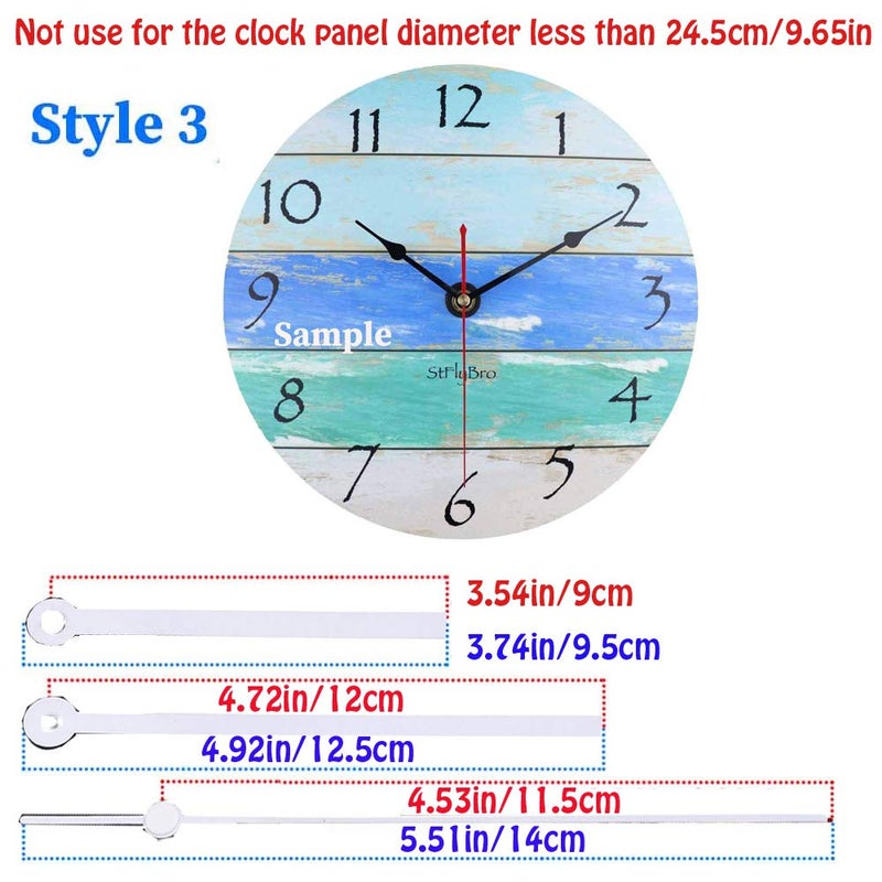 Satisfounder Non-Ticking Hands Quartz DIY Wall Clock Movement Mechanism DIY Repair Parts Replacement with 3 Different Pairs of Hands (1/4 Inch Shaft Length) - Image 5